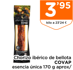 Chorizo ib?rico de bellota COVAP esencia ?nica 170 g aprox/