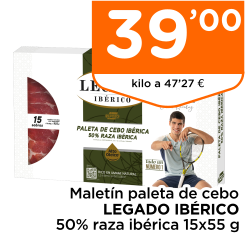 Malet?n paleta de cebo LEGADO IB?RICO 50% raza ib?rica 15x55 g