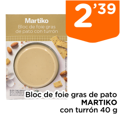 Bloc de foie gras de pato MARTIKO con turr?n 40 g