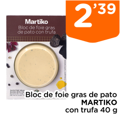 Bloc de foie gras de pato MARTIKO con trufa 40 g