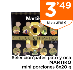 Selecci?n pat?s pato y oca MARTIKO mini porciones 8x20 g