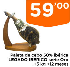 Paleta de cebo 50% ib?rica LEGADO IBERICO serie Oro +5 kg +12 meses