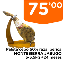 Paleta cebo 50% raza iberica MONTESIERRA JABUGO 5-5.5kg +24 meses