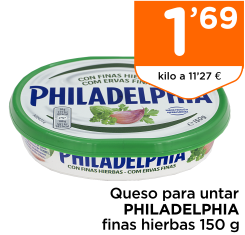 Queso para untar PHILADELPHIA finas hierbas 150 g