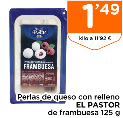 Perlas de queso con relleno EL PASTOR de frambuesa 125 g