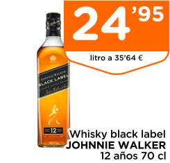 Whisky black label JOHNNIE WALKER 12 a?os 70 cl