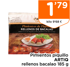 Pimientos piquillo ARTIQ rellenos bacalao 185 g