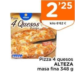 Pizza 4 quesos ALTEZA masa fina 348 g