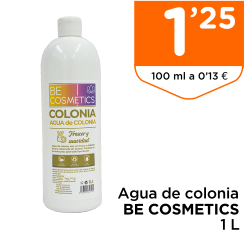 Agua de colonia BE COSMETICS 1 L