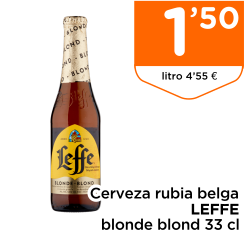Cerveza rubia belga LEFFE blonde blond 33 cl
