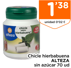 Chicle hierbabuena ALTEZA sin az?car 70 ud