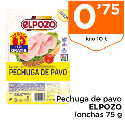Pechuga de pavo ELPOZO lonchas 75 g