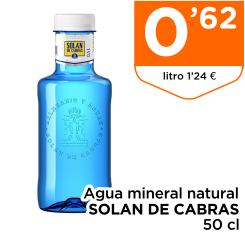 Agua mineral natural SOLAN DE CABRAS 50 cl
