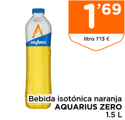 Bebida isot?nica naranja AQUARIUS ZERO 1.5 L