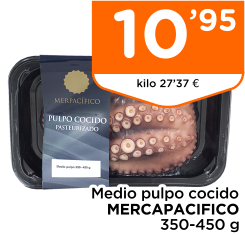 Medio pulpo cocido MERCAPACIFICO 350-450 g