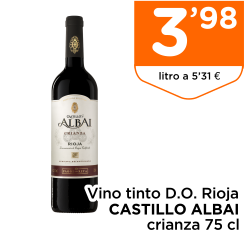 Vino tinto D.O. Rioja CASTILLO ALBAI crianza 75 cl