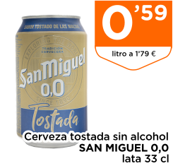 Cerveza tostada sin alcohol SAN MIGUEL 0,0 lata 33 cl