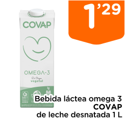 Bebida l?ctea omega 3 COVAP de leche desnatada 1 L