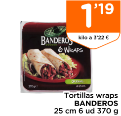 Tortillas wraps BANDEROS 25 cm 6 ud 370 g
