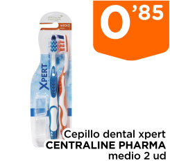 Cepillo dental xpert CENTRALINE PHARMA medio 2 ud