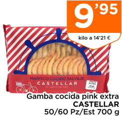 Gamba cocida pink extra CASTELLAR 50/60 Pz/Est 700 g