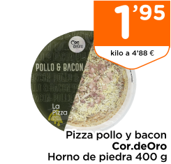 Pizza pollo y bacon Cor.deOro Horno de piedra 400 g