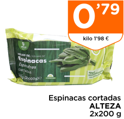 Espinacas cortadas ALTEZA 2x200 g
