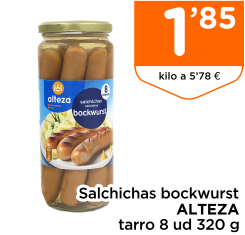 Salchichas bockwurst ALTEZA tarro 8 ud 320 g