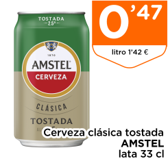 Cerveza cl?sica tostada AMSTEL lata 33 cl