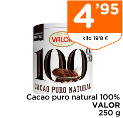 Cacao puro natural 100% VALOR 250 g