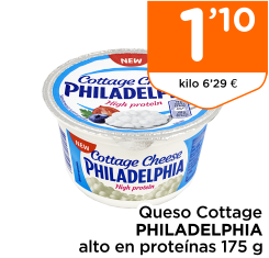 Queso Cottage PHILADELPHIA alto en prote?nas 175 g