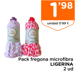 Pack fregona microfibra LIGERINA 2 ud
