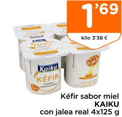K?fir sabor miel KAIKU con jalea real 4x125 g