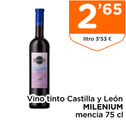 Vino tinto Castilla y Le?n MILENIUM mencia 75 cl