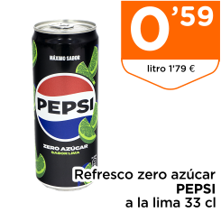 Refresco zero az?car PEPSI a la lima 33 cl