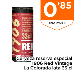 Cerveza reserva especial 1906 Red Vintage La Colorada lata 33 cl