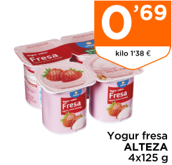 Yogur fresa ALTEZA 4x125 g