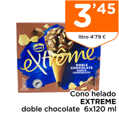 Cono helado EXTREME doble chocolate  6x120 ml