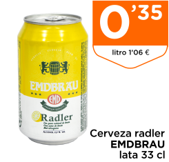 Cerveza radler EMDBRAU lata 33 cl