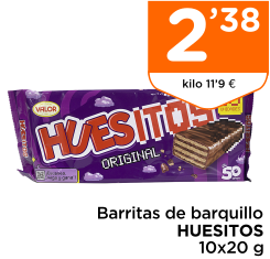 Barritas de barquillo HUESITOS 10x20 g