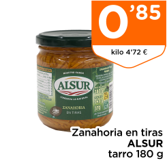Zanahoria en tiras ALSUR tarro 180 g