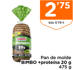 Pan de molde BIMBO +prote?na 20 g 475 g