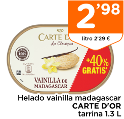 Helado vainilla madagascar CARTE D'OR tarrina 1.3 L