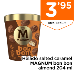 Helado salted caramel MAGNUM bon bon almond 204 ml