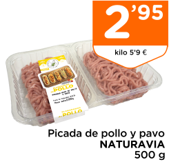 Picada de pollo y pavo NATURAVIA 500 g