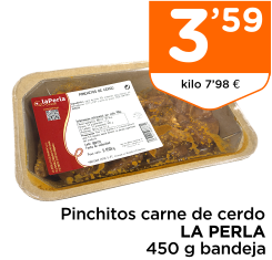 Pinchitos carne de cerdo LA PERLA 450 g bandeja