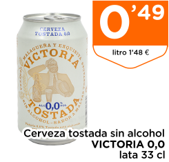 Cerveza tostada sin alcohol VICTORIA 0,0 lata 33 cl