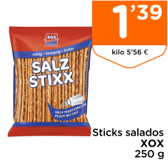 Sticks salados XOX 250 g
