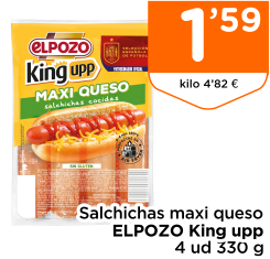 Salchichas maxi queso ELPOZO King upp 4 ud 330 g