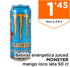 Bebida en?rgetica juiced MONSTER mango loco lata 50 cl